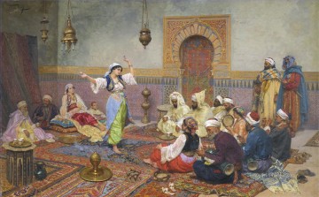  dancer Oil Painting - Arab party dancer Giulio Rosati